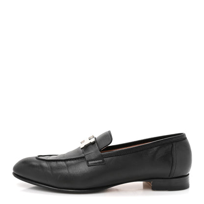 Hermes Goatskin Womens Paris Loafers 40 Black 1 of 12