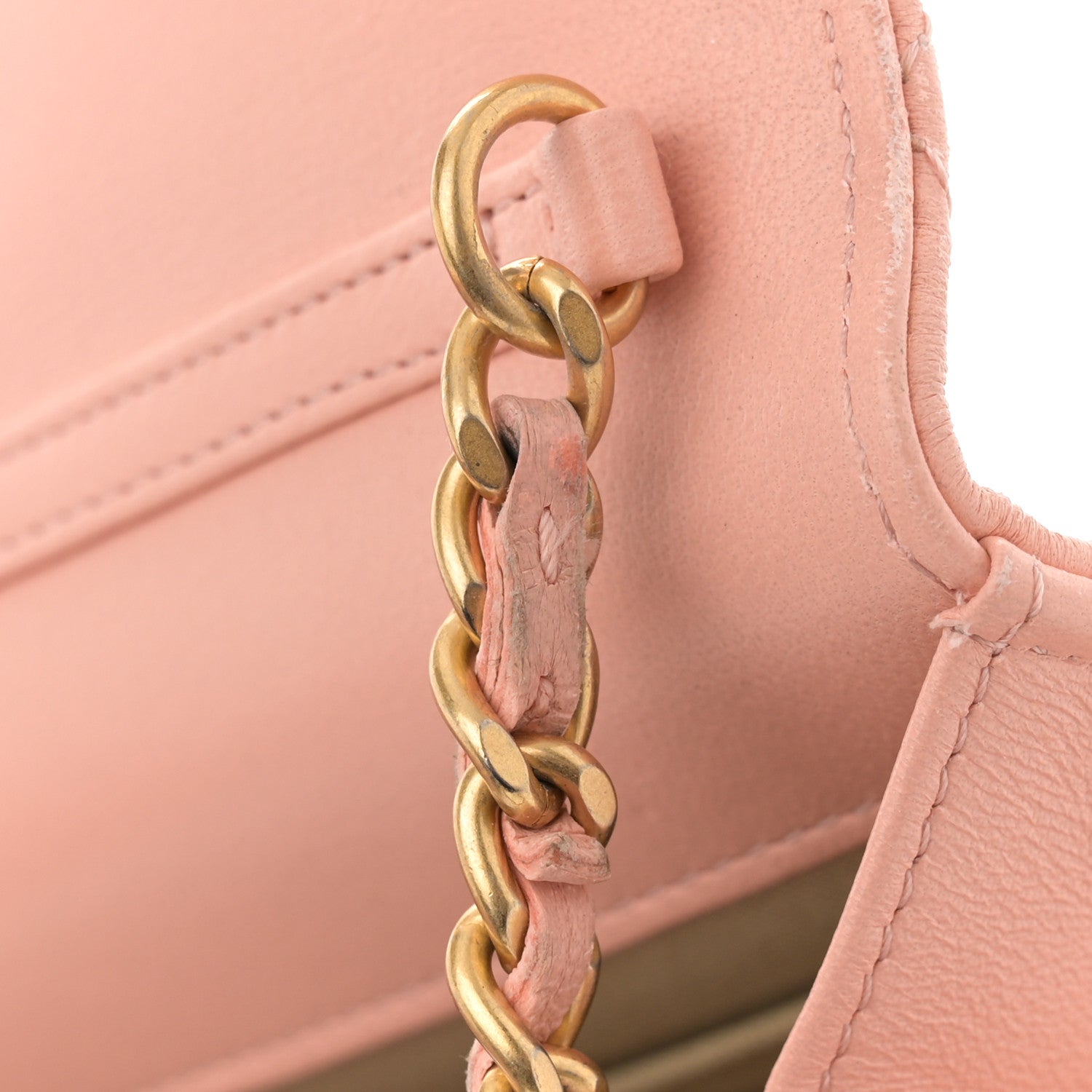 Chanel Lambskin Quilted CC Pearl Crush Wallet on Chain WOC Light Orange 6 of 12