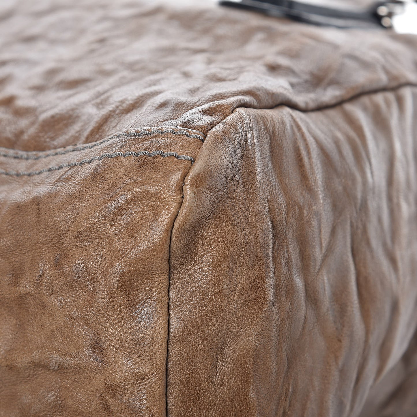 Tumbled Sheepskin Small Pandora Charcoal