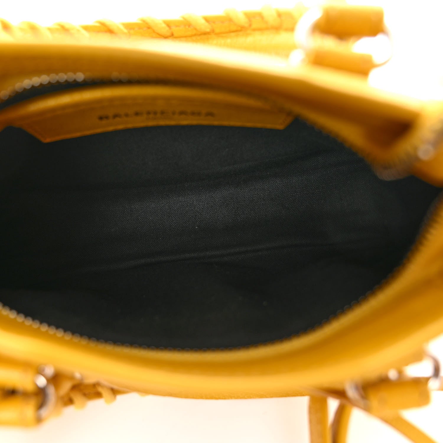Balenciaga Chevre Silver Metallic Edge Hardware Nano City Jaune Epi 5 of 10