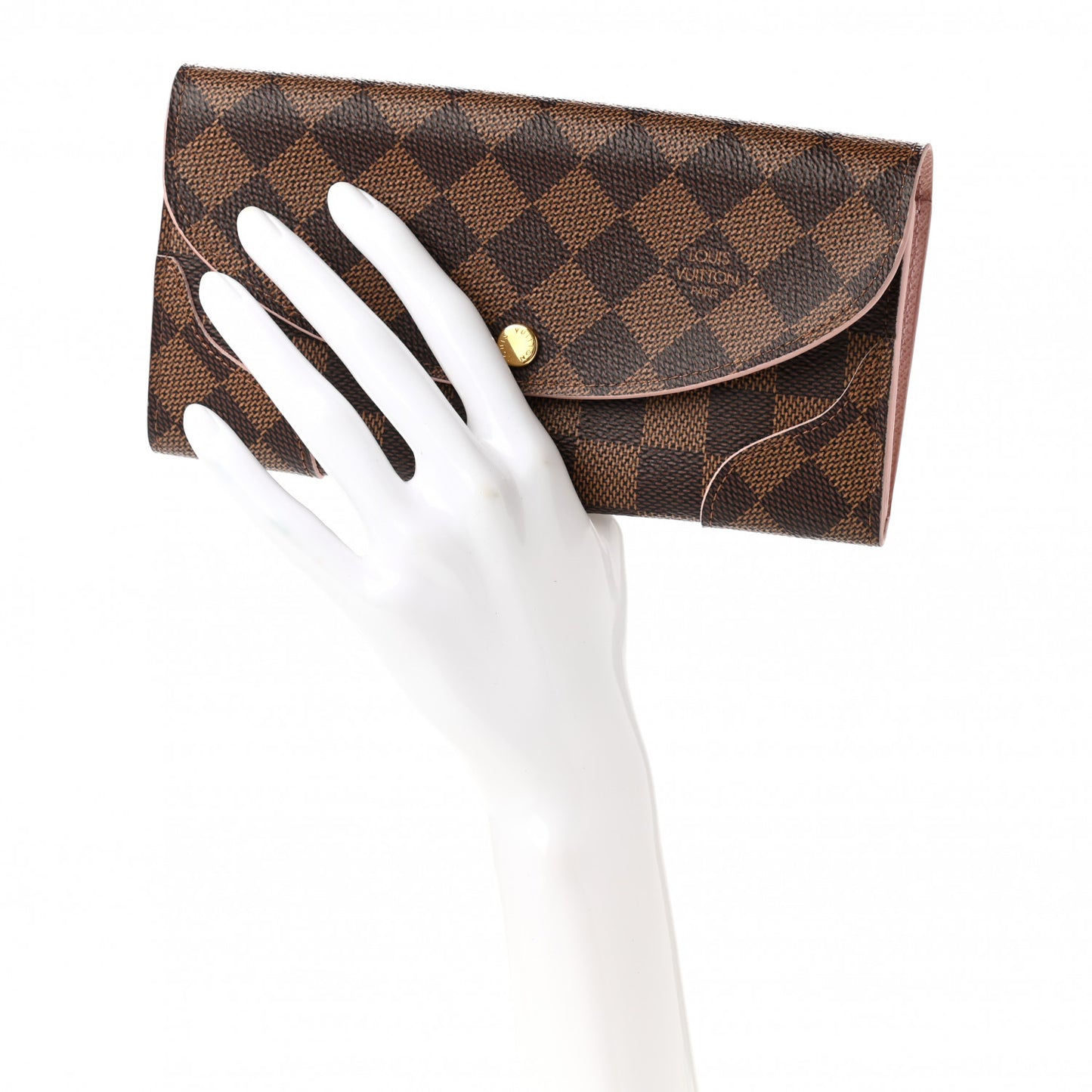 Damier Ebene Caissa Wallet Rose Ballerine