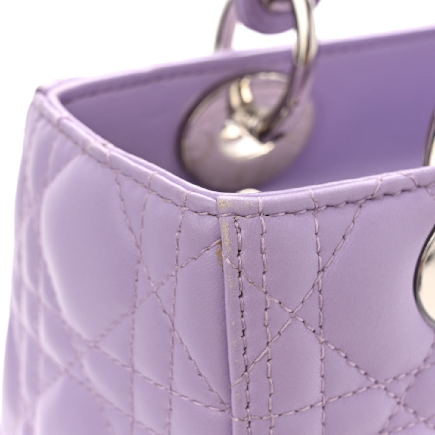 Lambskin Cannage Medium Lady Dior Purple