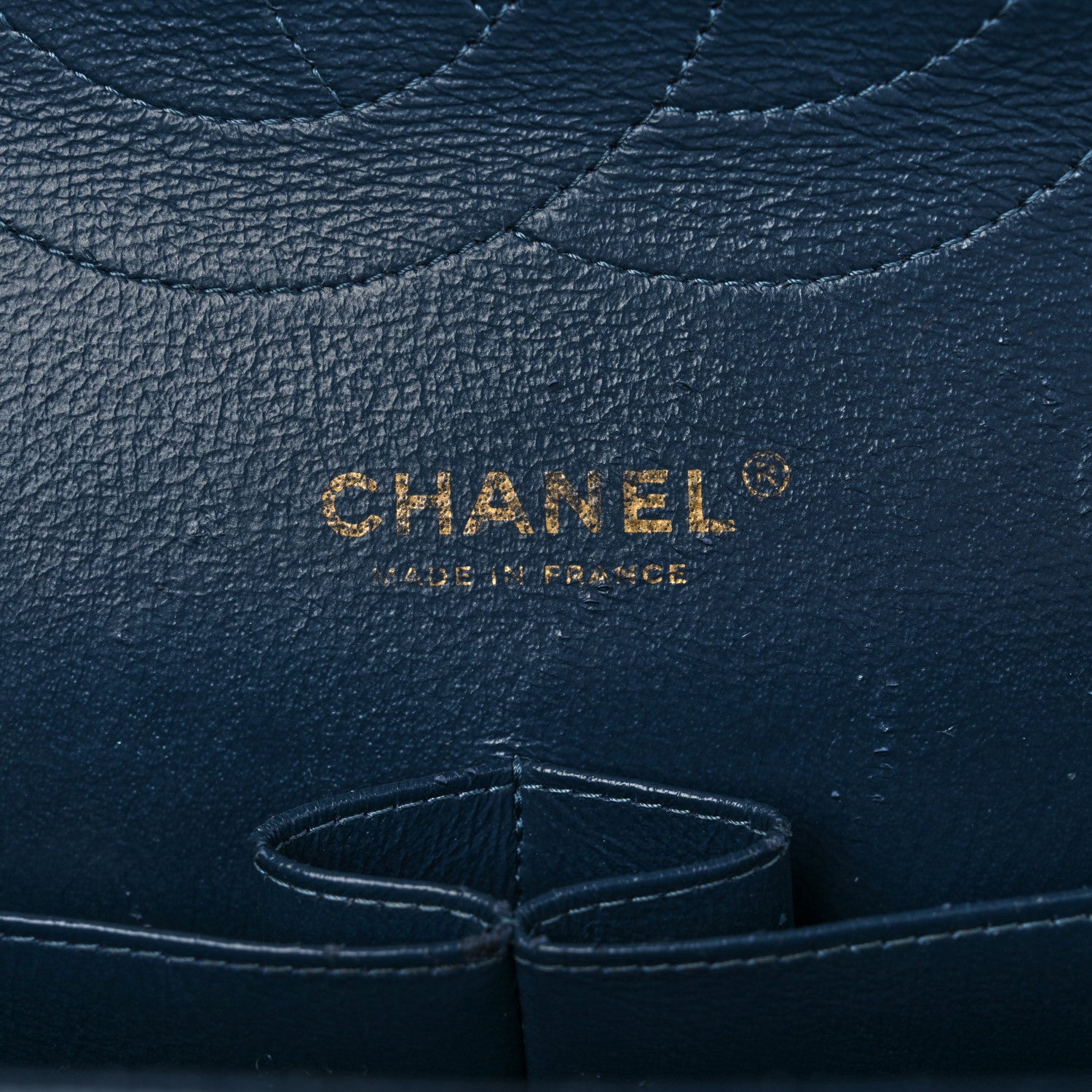 Chanel Metallic Caviar Quilted Jumbo Double Flap Dark Blue 1555732