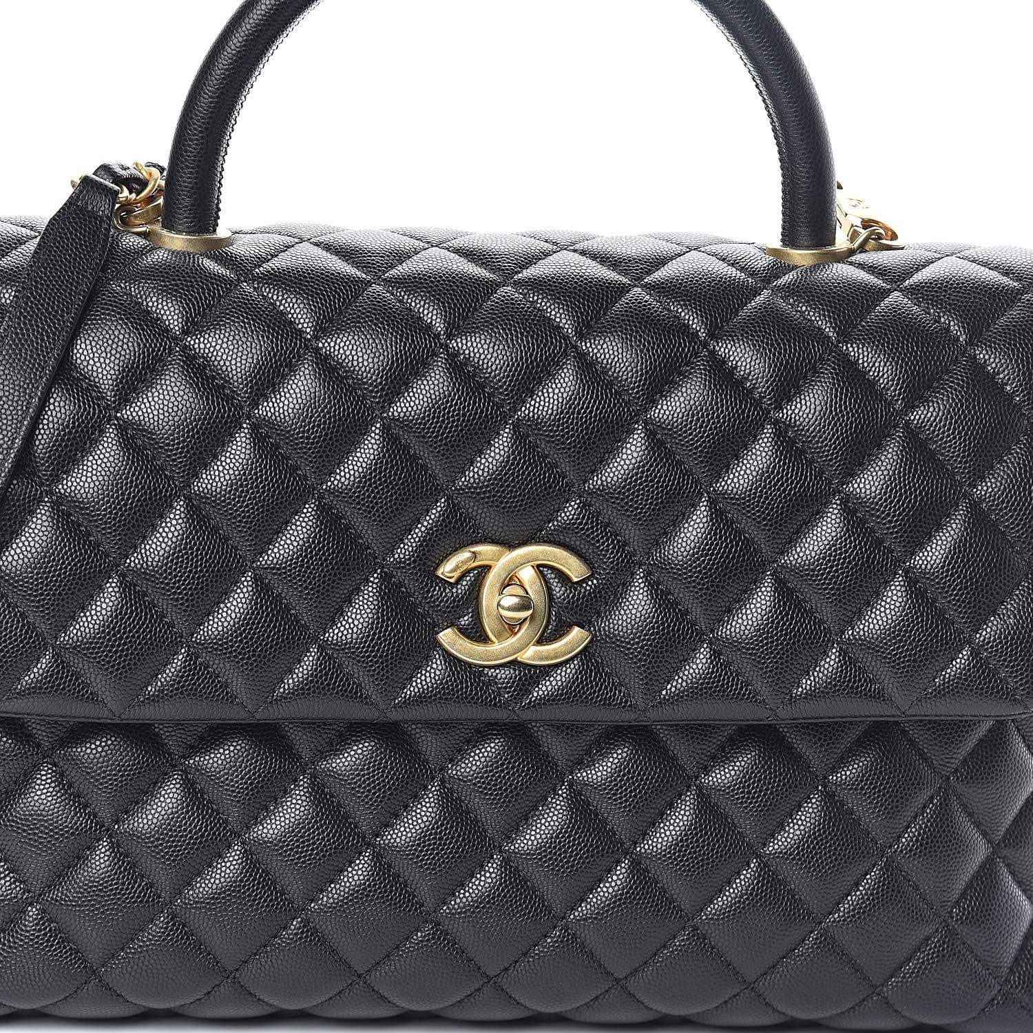 Chanel Caviar Quilted Medium Coco Handle Flap Black 8 of 10