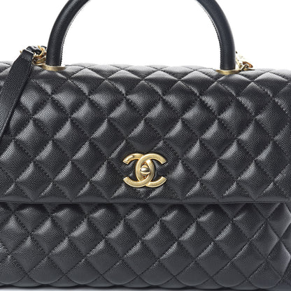Chanel Caviar Quilted Medium Coco Handle Flap Black 8 of 10