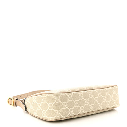 Gucci GG Supreme Monogram Textured Dollar Calfskin Small Ophidia Hobo Beige Mystic White Oatmeal 4 of 11