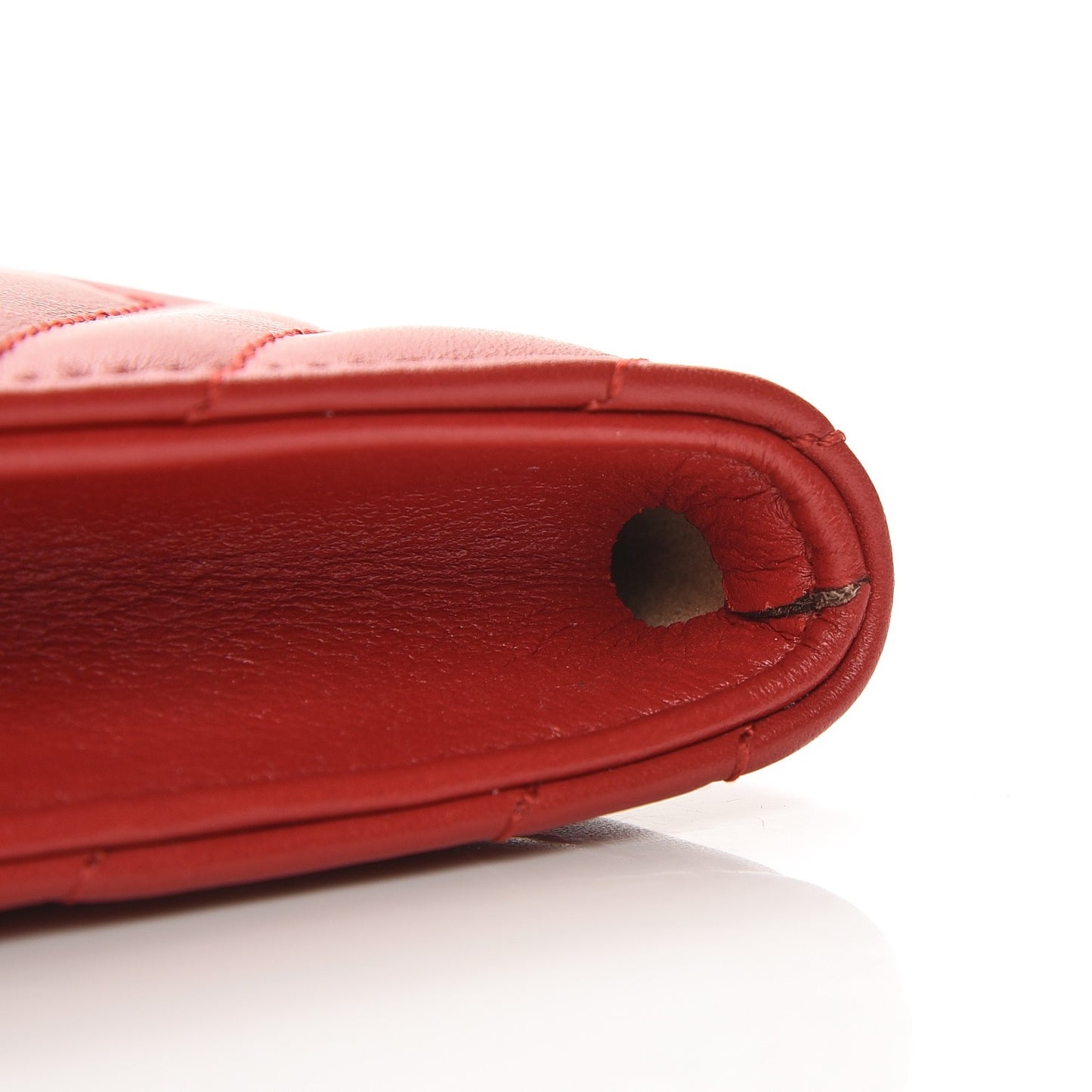 Calfskin Matelasse Mini GG Marmont Chain Wallet Hibiscus Red