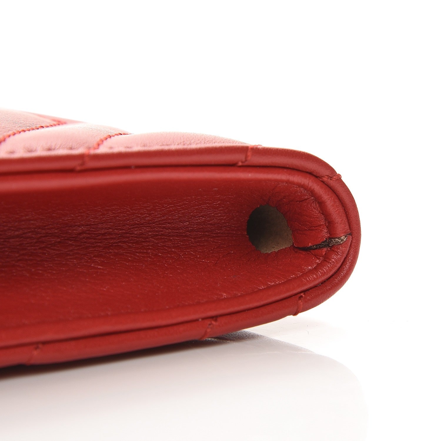 Gucci Calfskin Matelasse Mini GG Marmont Chain Wallet Hibiscus Red 9 of 9