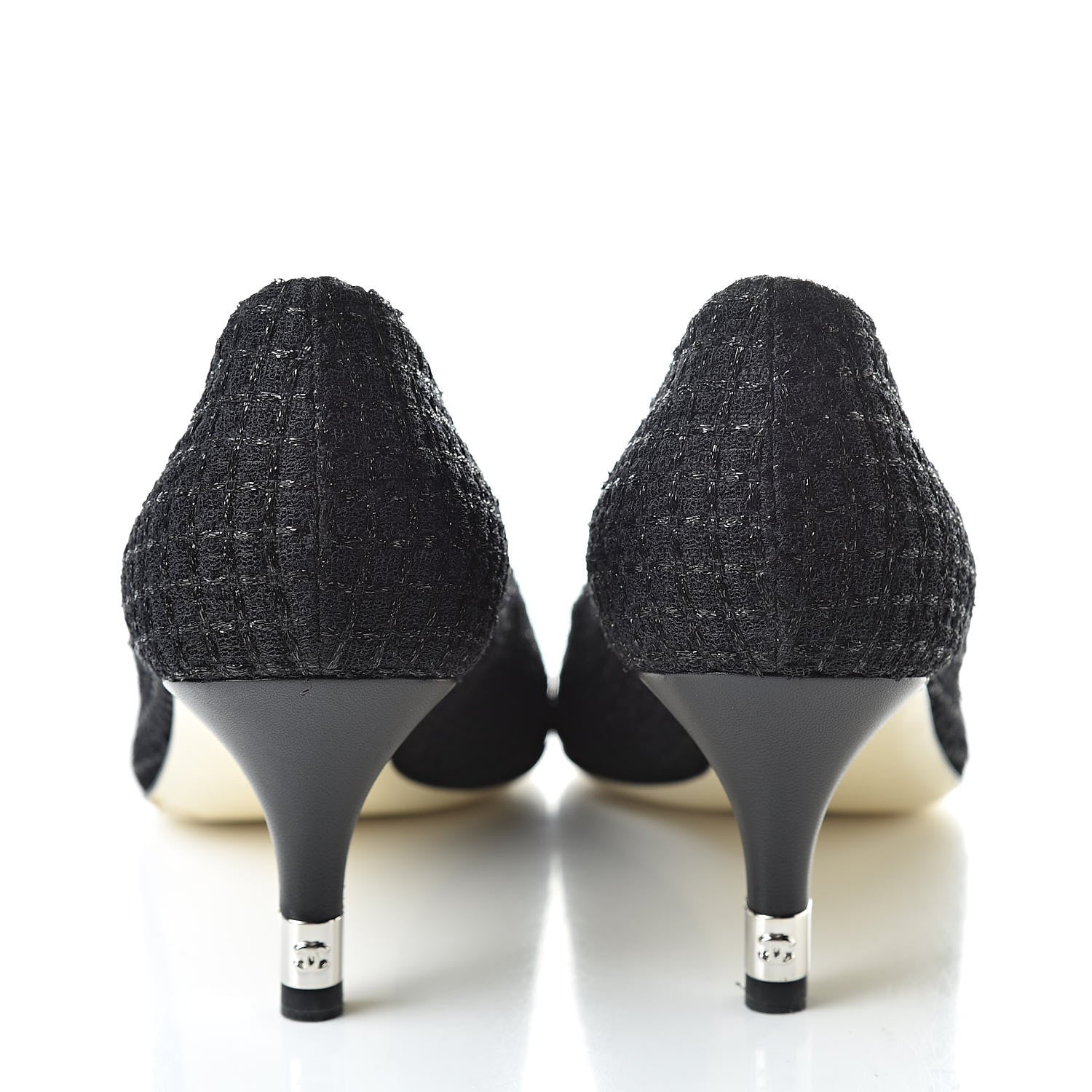 Chanel Lambskin Tweed CC Pump 36.5 Black 5 of 14