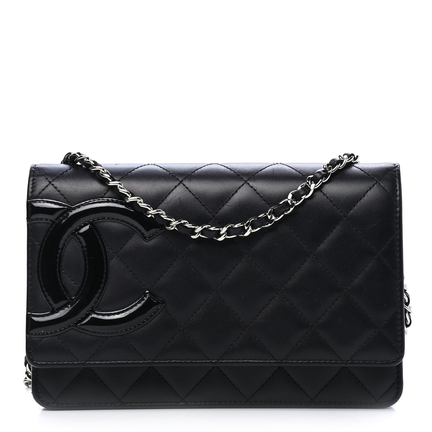 Chanel Calfskin Quilted Cambon Wallet On Chain WOC Black 1 of 9