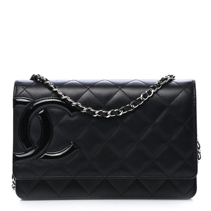 Chanel Calfskin Quilted Cambon Wallet On Chain WOC Black 1 of 9