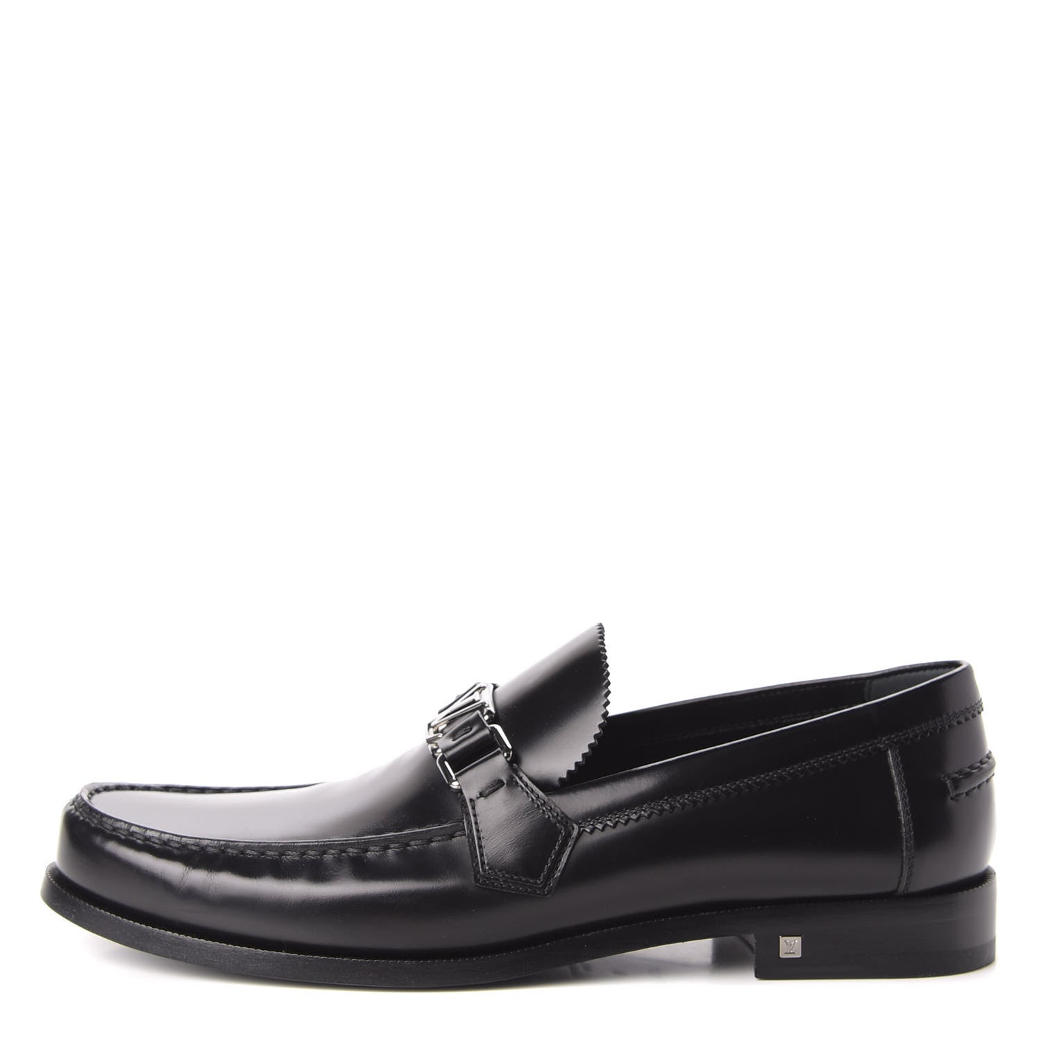 Louis Vuitton Calfskin Mens Major Loafers 9 Black 1 of 9