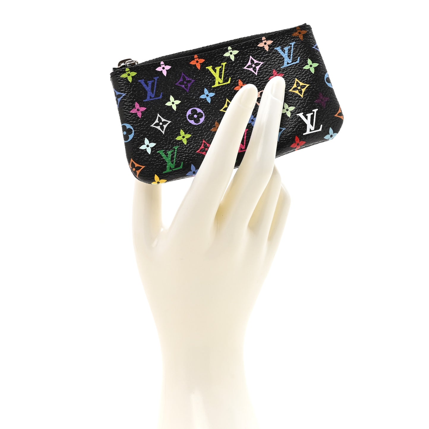 LV X TM Monogram Multicolor Key Pouch Black