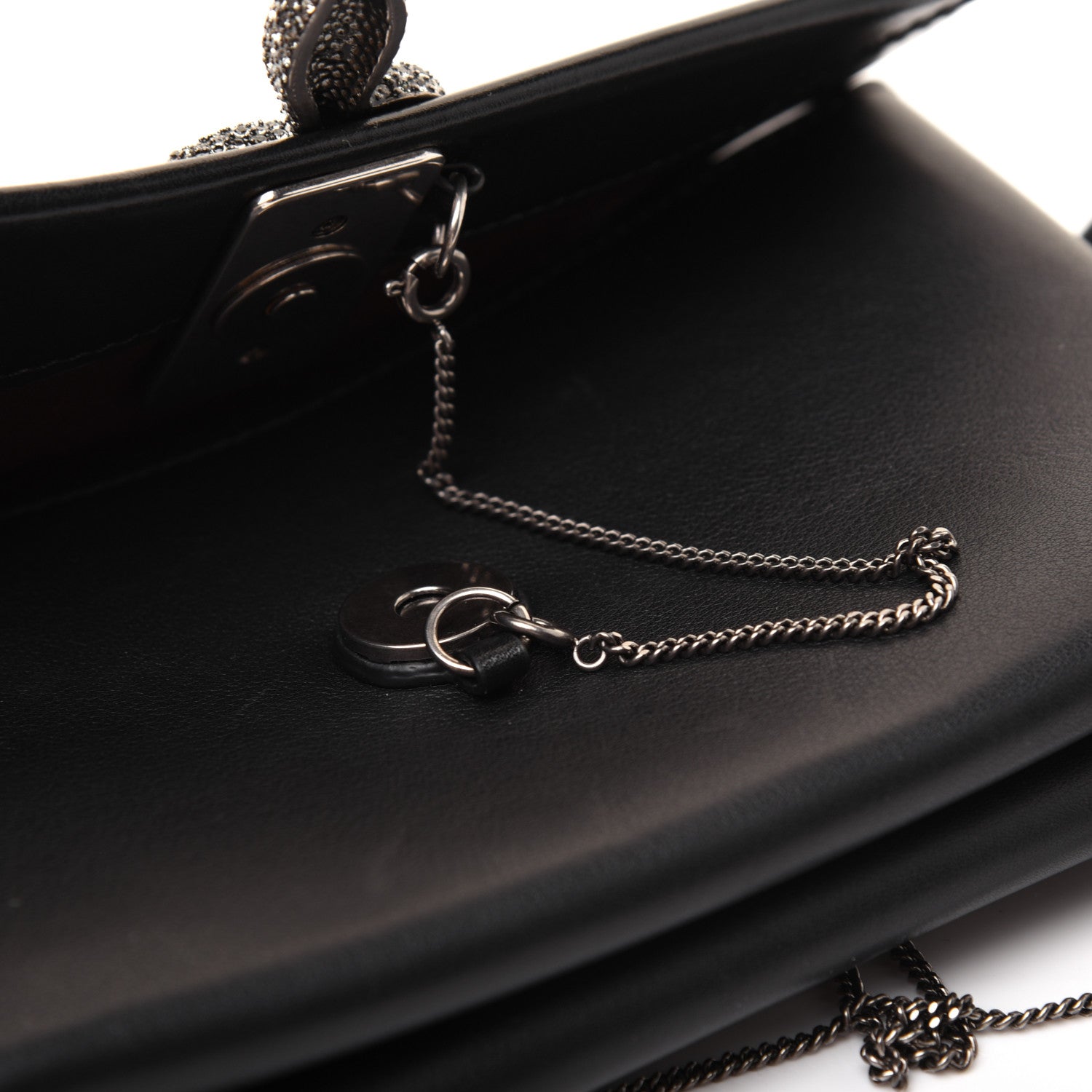 Valentino Garavani Calfskin Crystal Encrusted Snake Maison Small Crossbody Black 16 of 22