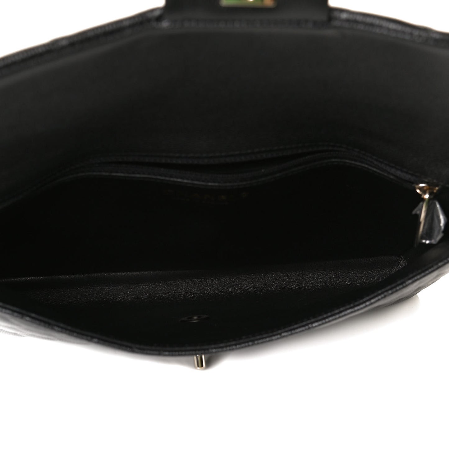 Caviar Quilted Flap Clutch Black