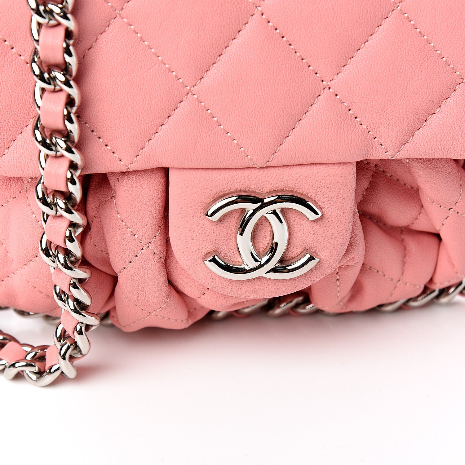 Chanel Washed Lambskin Quilted Mini Chain Around Messenger Pink 9 of 9