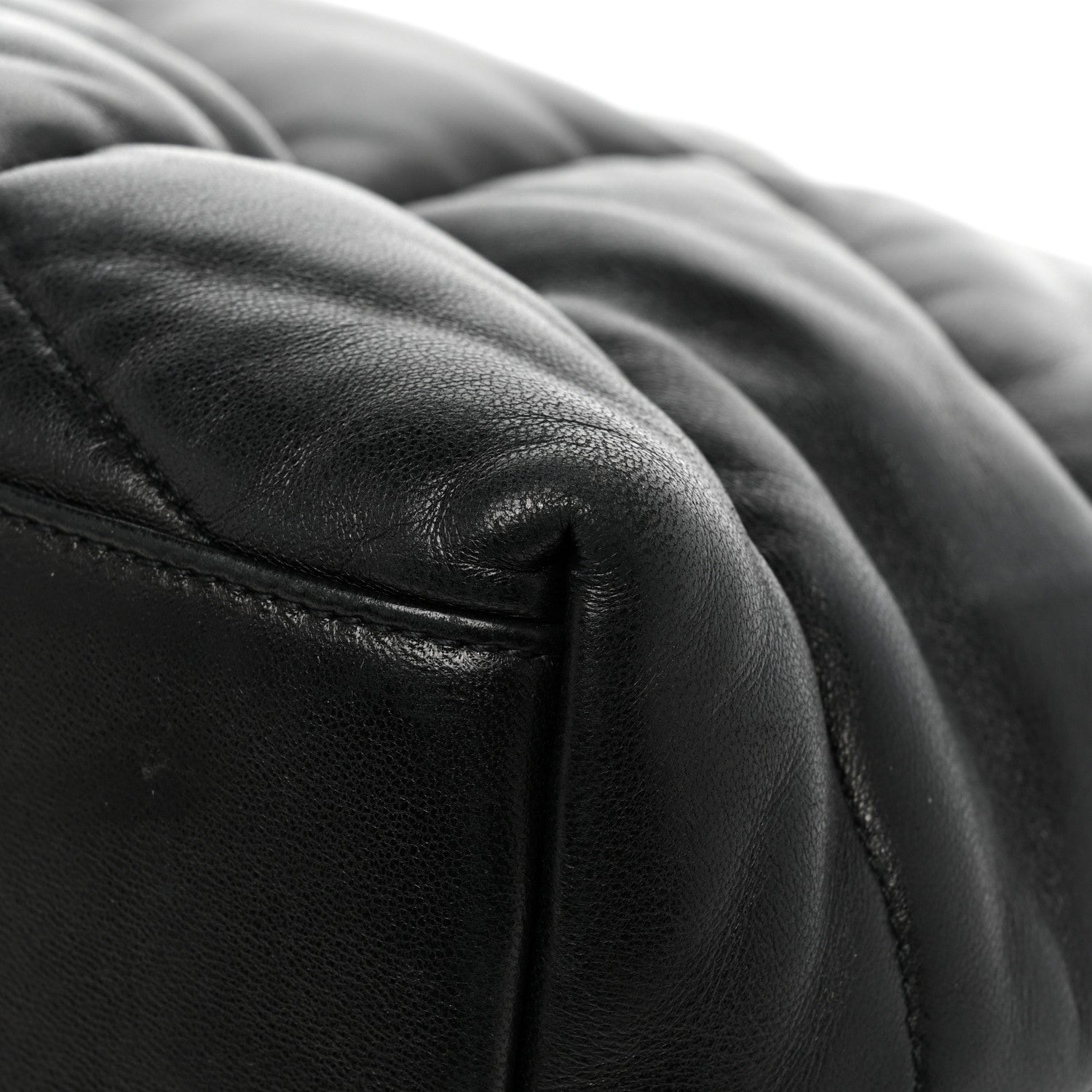 Saint Laurent Lambskin Quilted Medium Loulou Puffer Monogram Chain Satchel Black 12 of 16