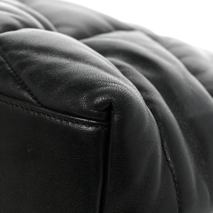 Saint Laurent Lambskin Quilted Medium Loulou Puffer Monogram Chain Satchel Black 12 of 16