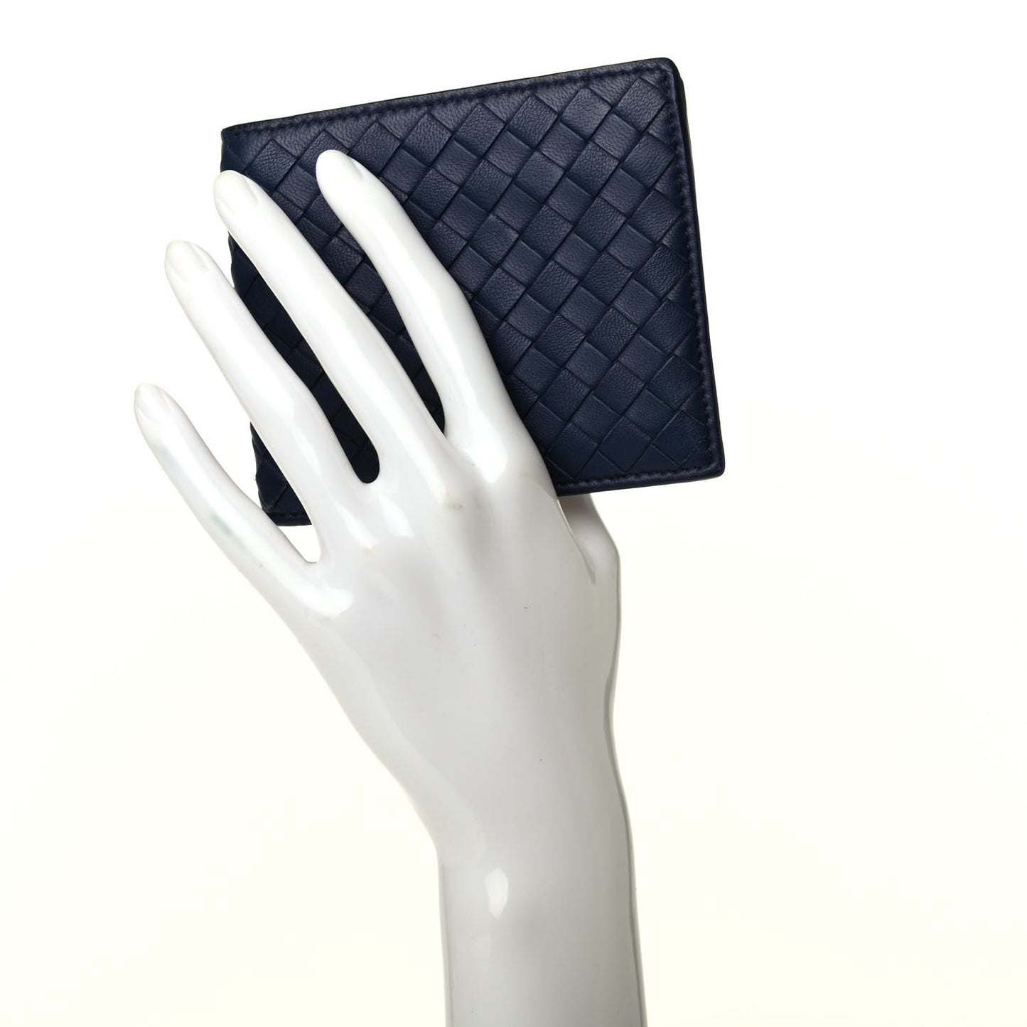 Nappa Intrecciato Bi-Fold Wallet Denim
