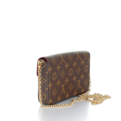 Louis Vuitton Monogram Pochette Felicie Chain Wallet Fuchsia 3 of 8