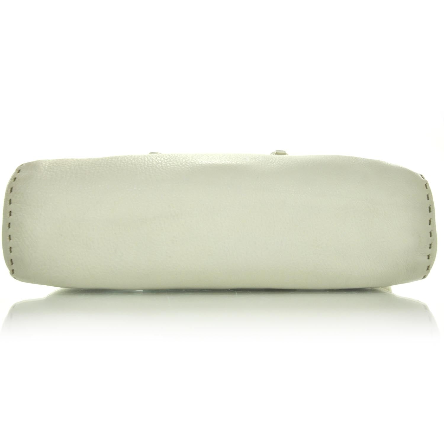 Fendi Calfskin Romano Selleria Bowler White 5 of 10