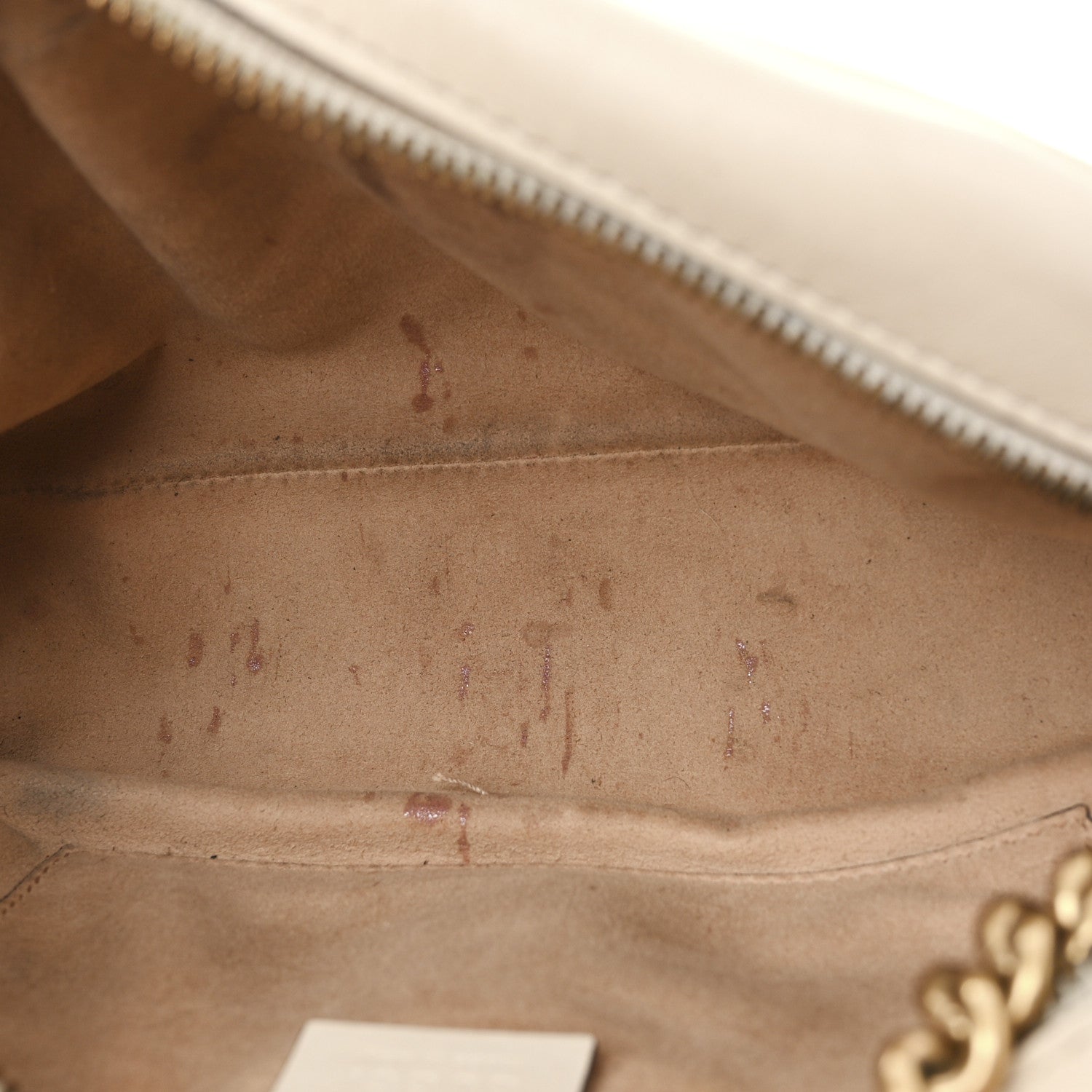 Gucci Calfskin Matelasse Small GG Marmont Chain Shoulder Bag White 5 of 19