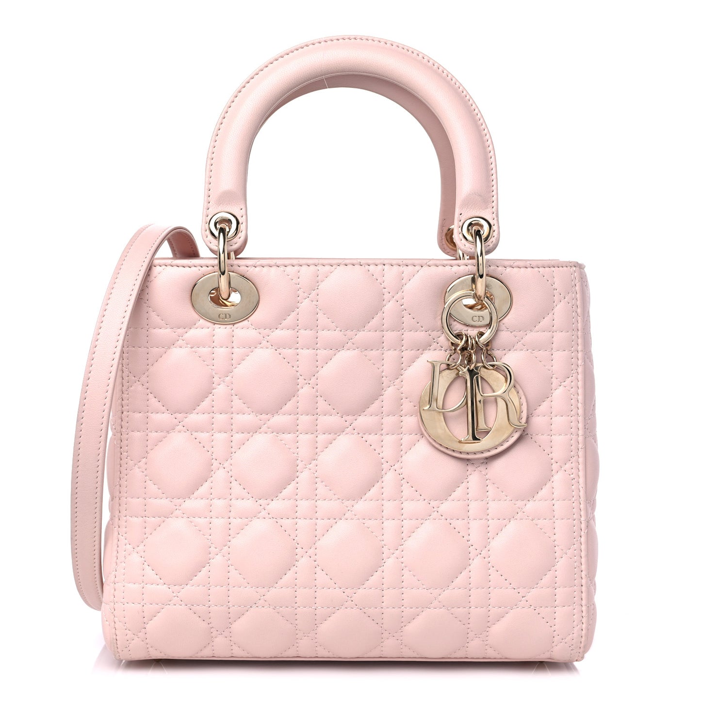 Lambskin Cannage Medium Lady Dior Light Pink