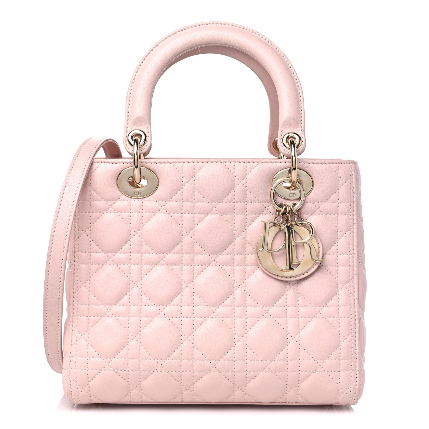 Christian Dior Lambskin Cannage Medium Lady Dior Light Pink 1 of 14