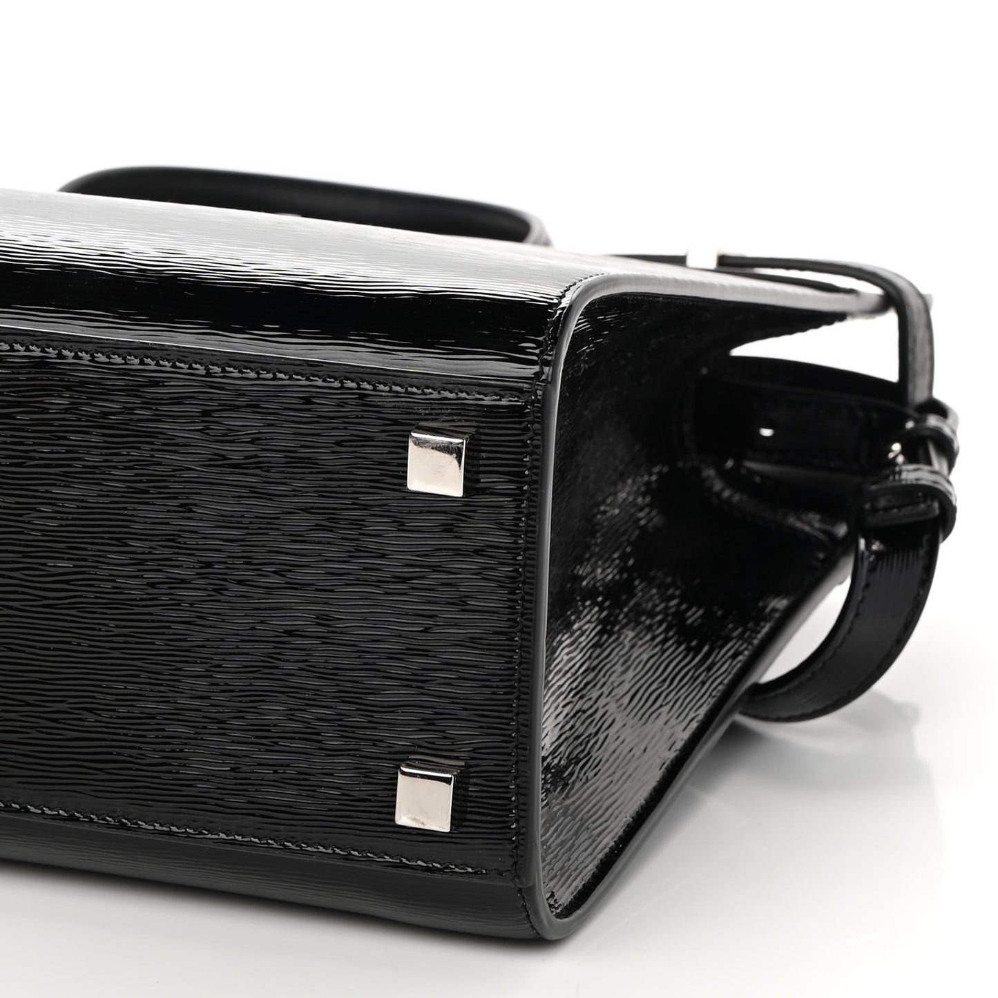 Patent Small Manhattan Shopper Tote Black
