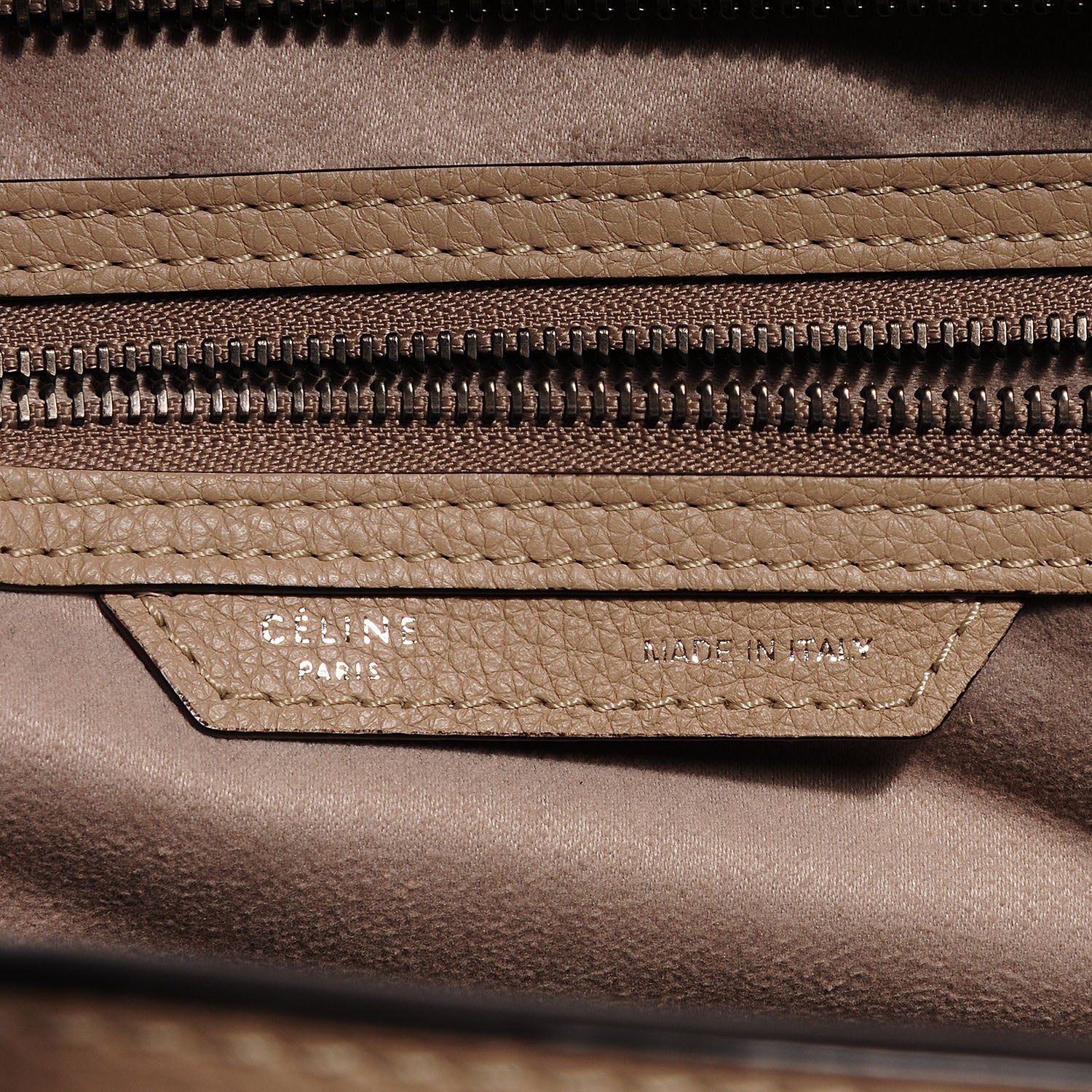 Celine Drummed Calfskin Mini Luggage Dune 5 of 8