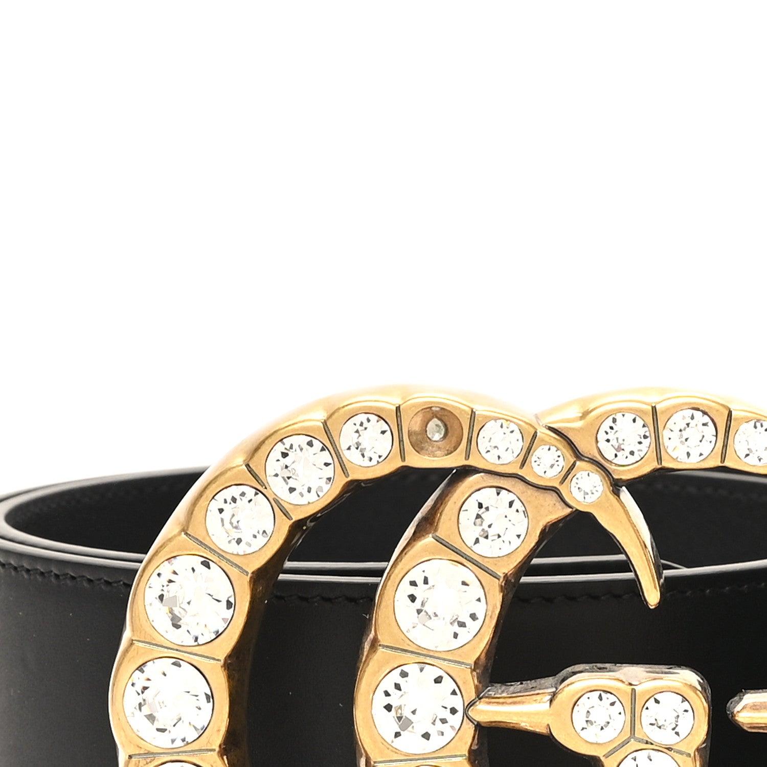 Gucci Calfskin Crystal Double G 55mm Belt 75 30 Black 5 of 5