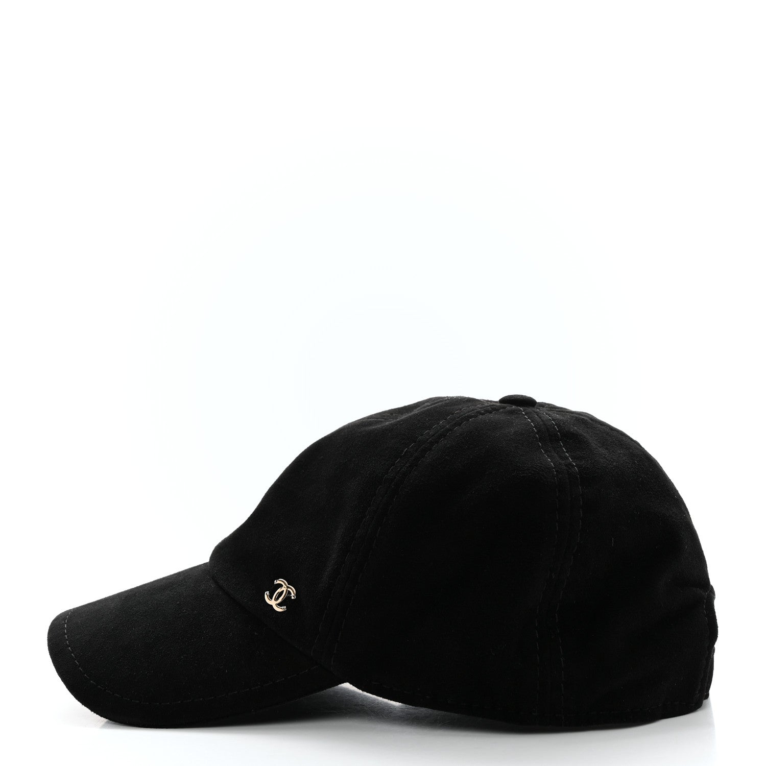 Chanel Suede Goatskin CC Cap Hat Black 4 of 9