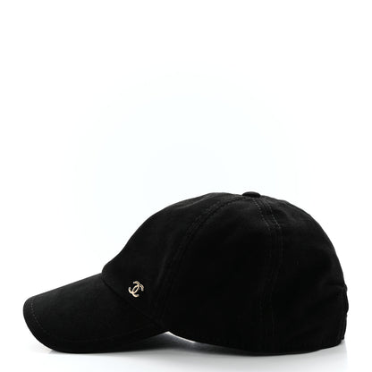 Chanel Suede Goatskin CC Cap Hat Black 4 of 9
