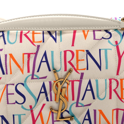 Saint Laurent Silk Carre Rive Gauche Print Patchwork Monogram Medium Jamie Multicolor White 8 of 10