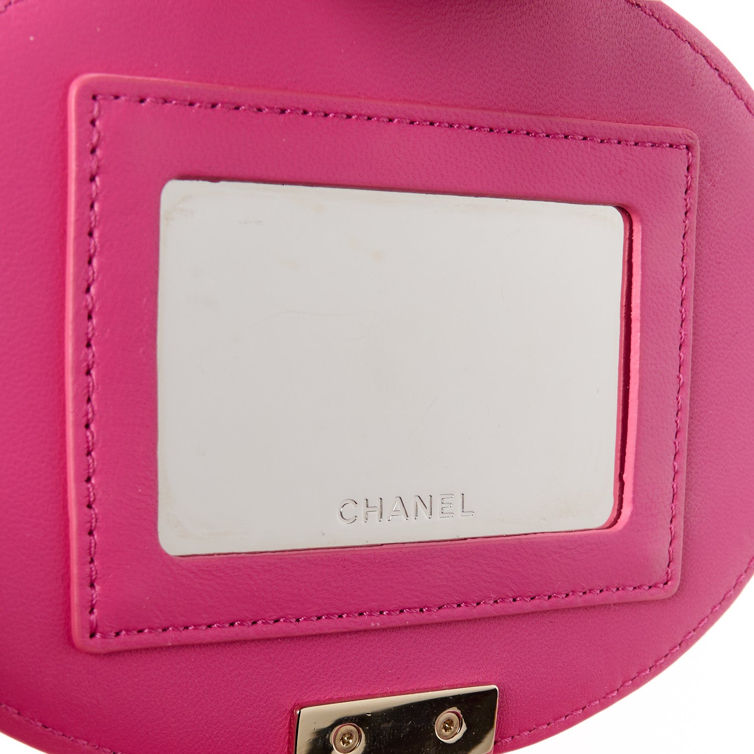 Chanel Lambskin Resin Elegant Chain Vanity Case Dark Pink 6 of 16