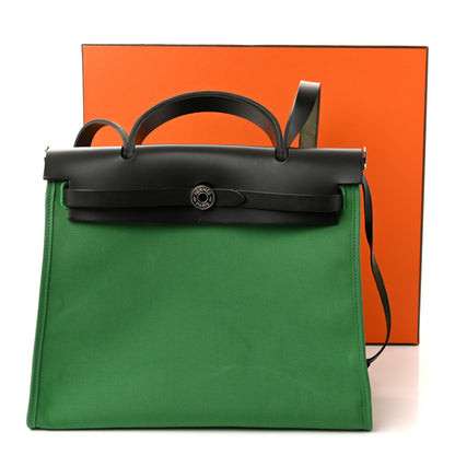 Hermes Vache Hunter Toile Herbag Zip 31 PM Bambou Kaki 10 of 10