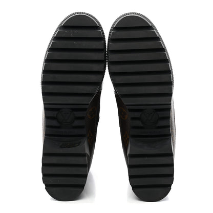 Louis Vuitton Suede Calfskin Monogram Laureate Platform Desert Boots 41 Black 6 of 10