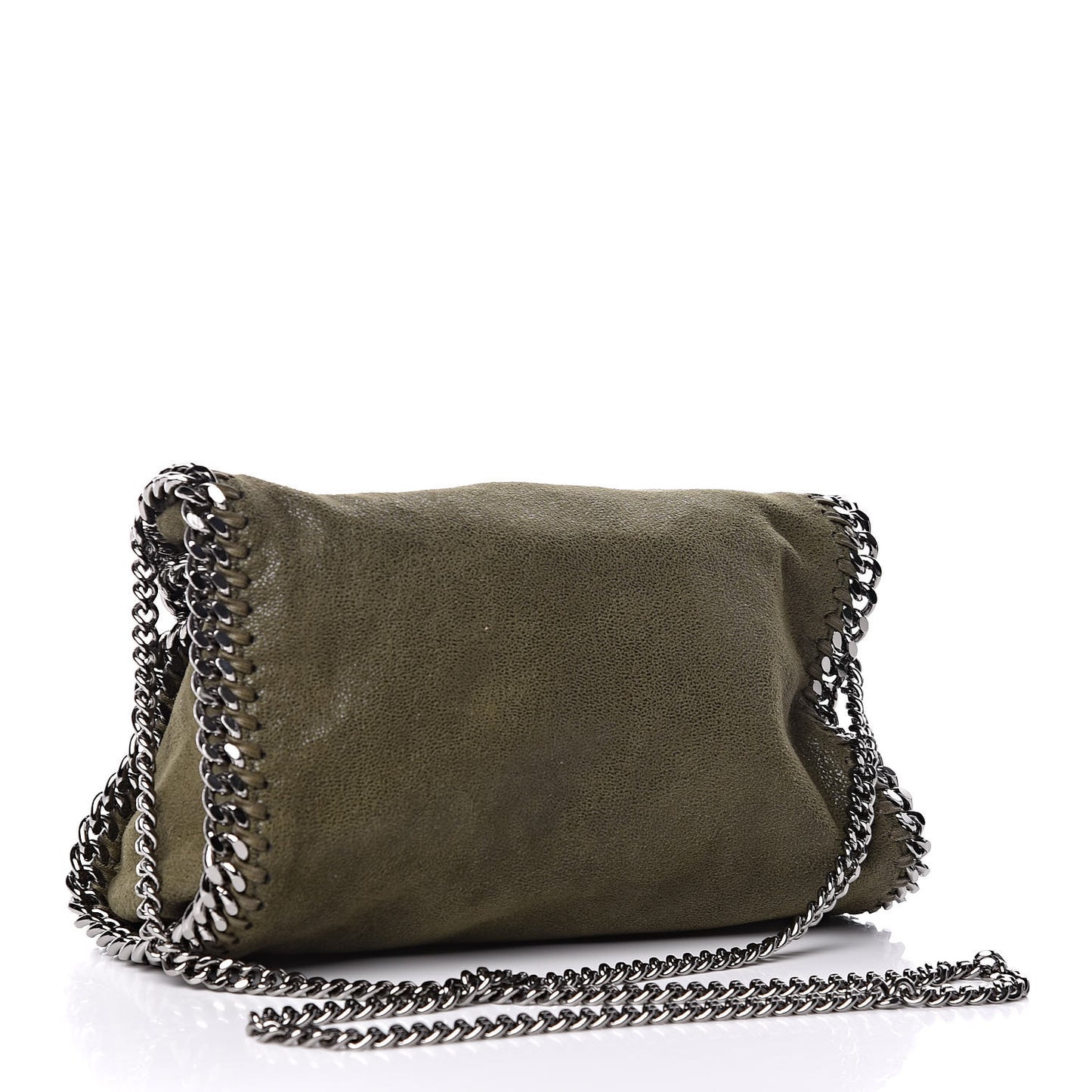 Shaggy Deer Mini Falabella Fold Over Tote Olive