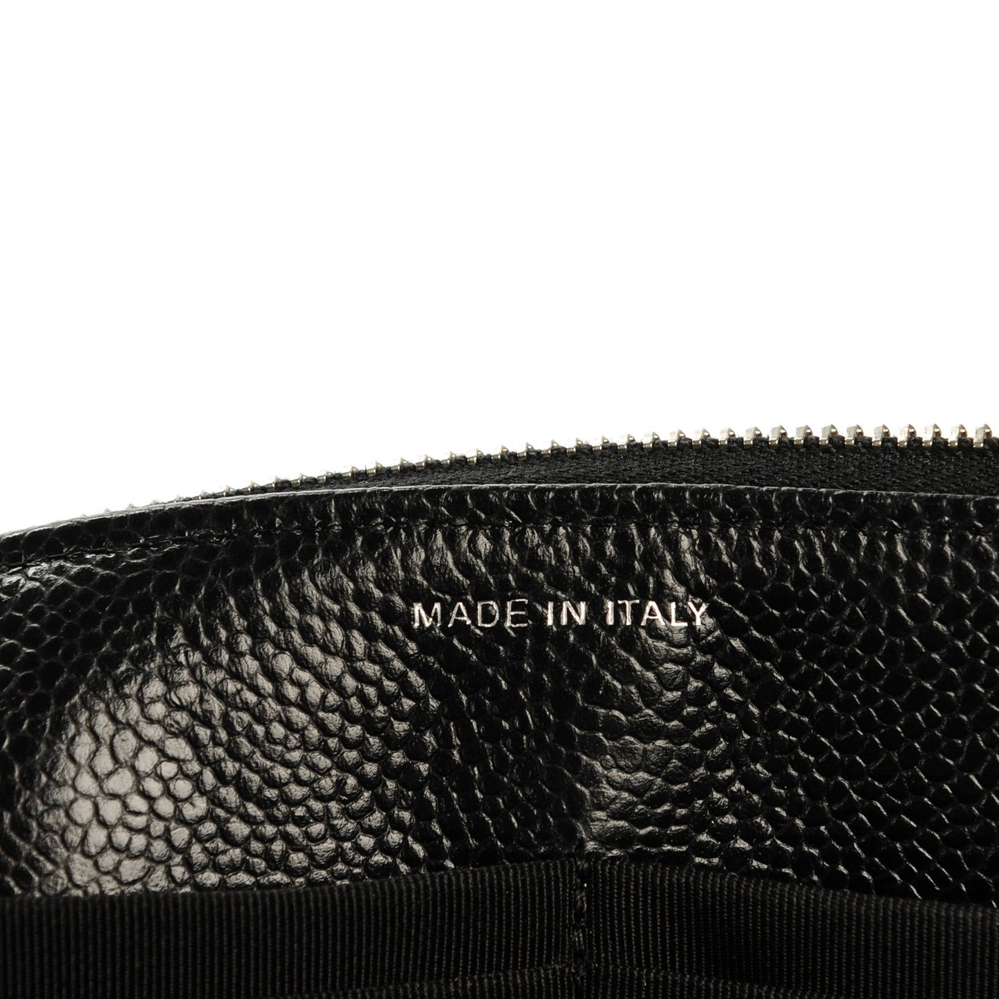 Caviar Quilted Large Zipped Clutch Black