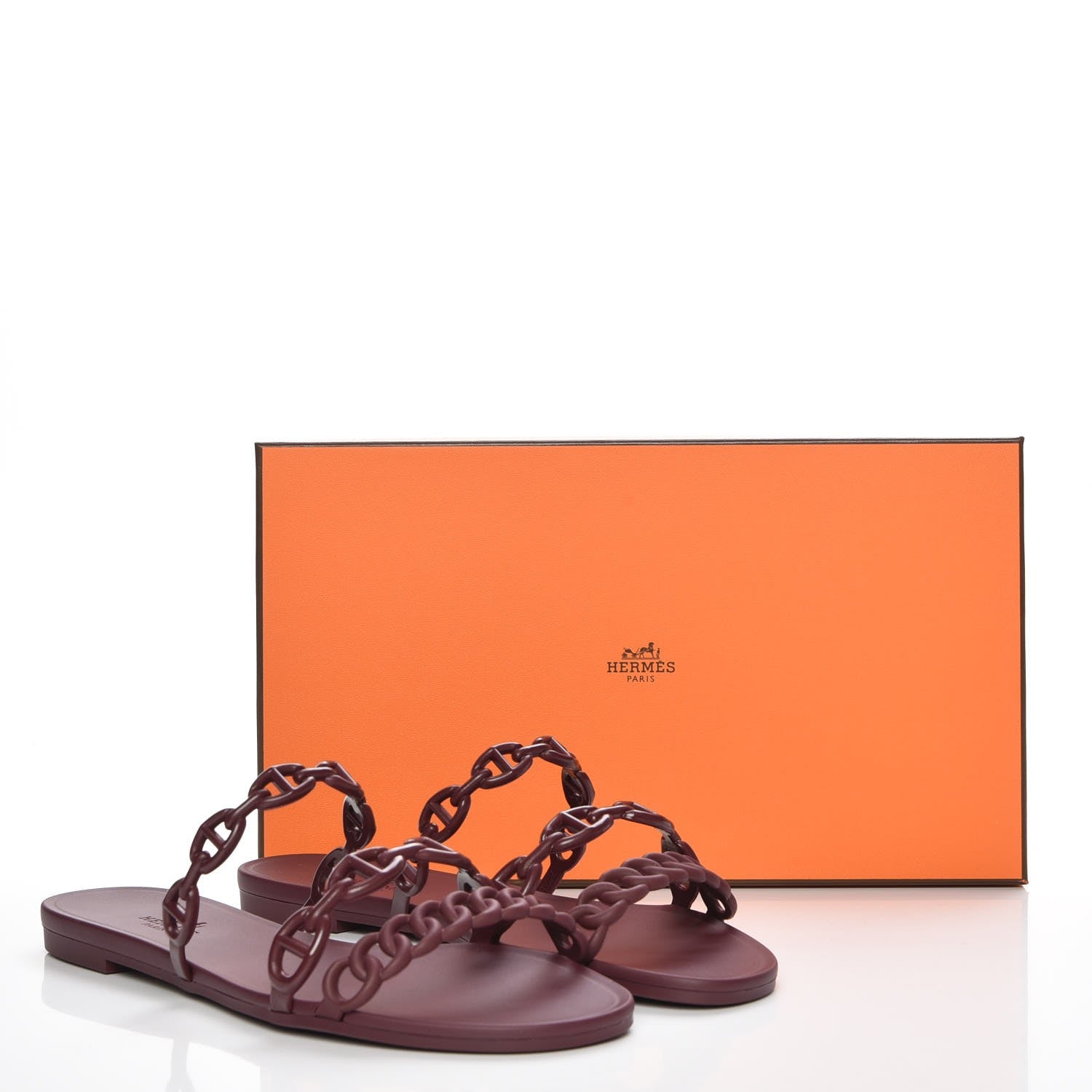 Hermes TPU Rivage Sandals 35 Bordeaux 8 of 8