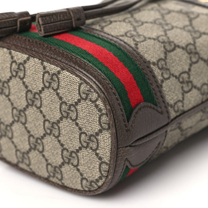 Gucci GG Supreme Monogram Web Mini Ophidia Bucket Bag Brown 10 of 10