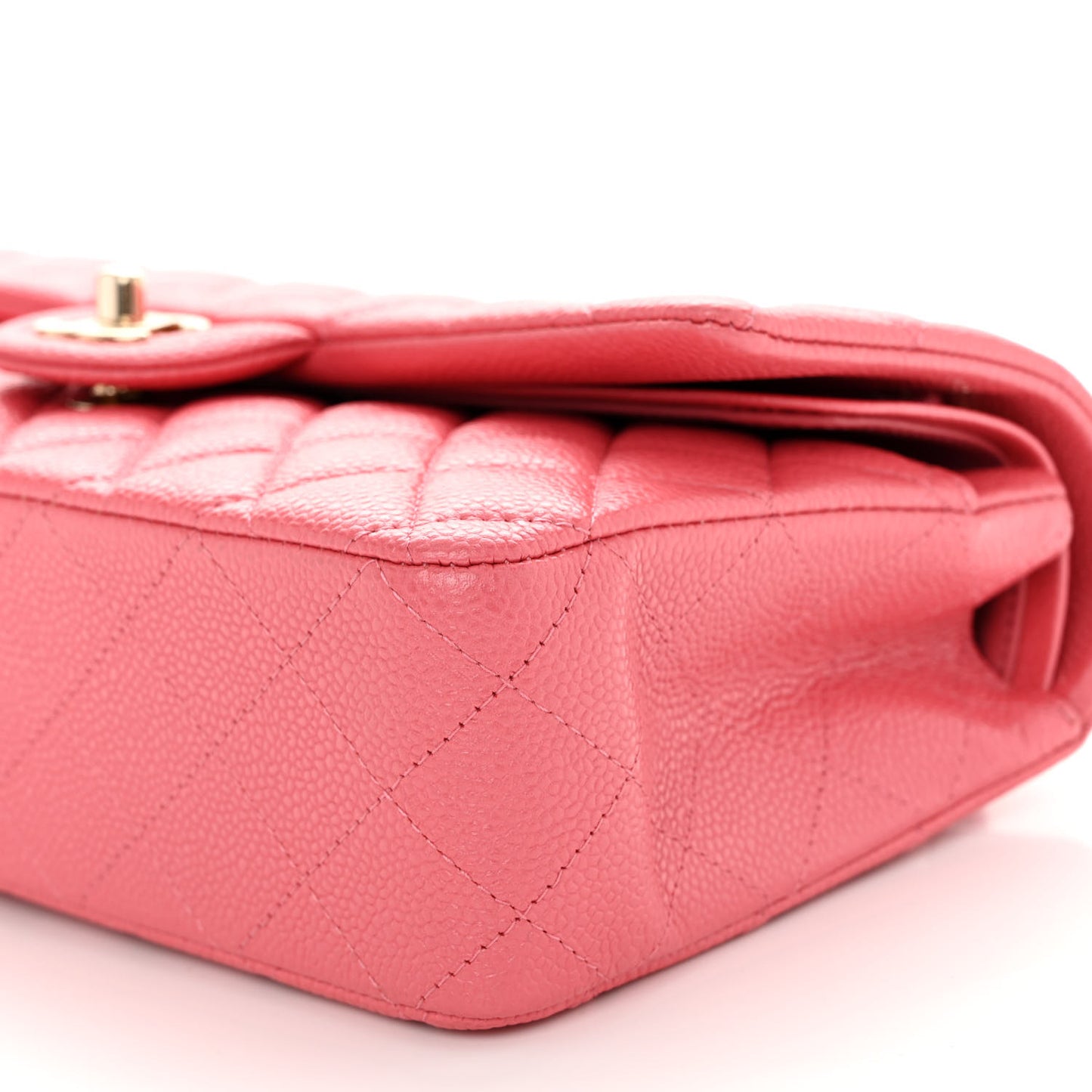 Caviar Quilted Medium Double Flap Pink