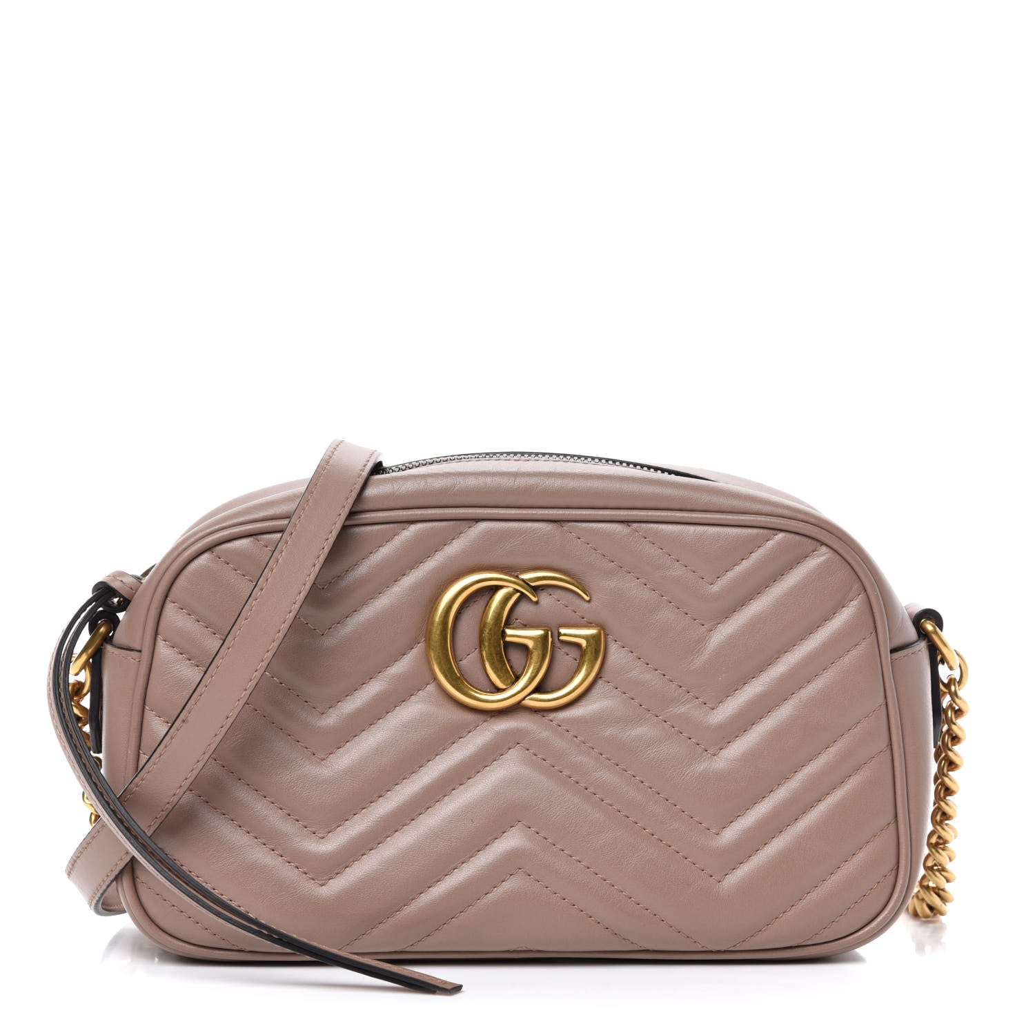 Gucci Calfskin Matelasse Small GG Marmont Chain Shoulder Bag Porcelain Rose 1 of 11