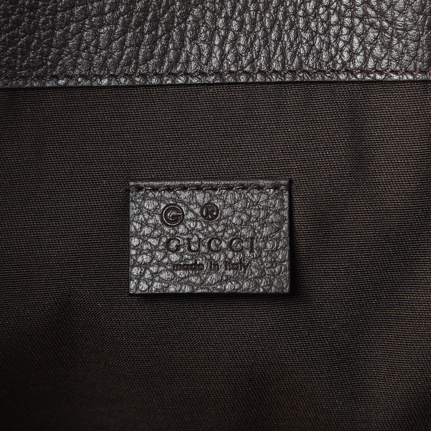 Gucci Monogram Dollar Calfskin O Drawstring Backpack Beige Ebony Testa di Moro Dark Chocolate 6 of 7