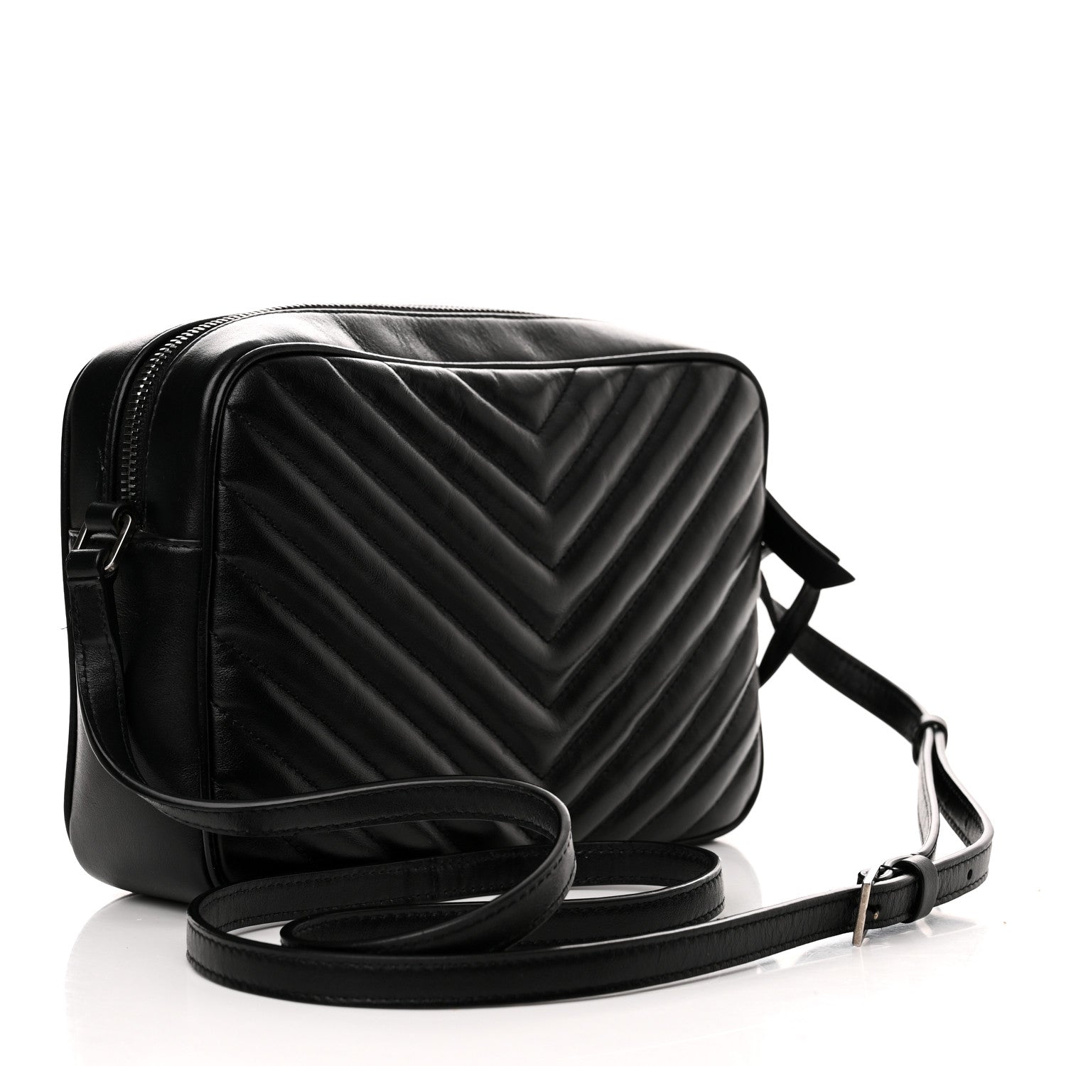 Saint Laurent Calfskin Matelasse Monogram Lou Camera Bag Black 3 of 13