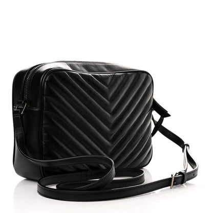 Saint Laurent Calfskin Matelasse Monogram Lou Camera Bag Black 3 of 13