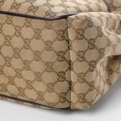 Gucci Monogram Natural Pigskin Large Diaper Bag Beige Ebony Cocoa Dark Chocolate 14 of 14