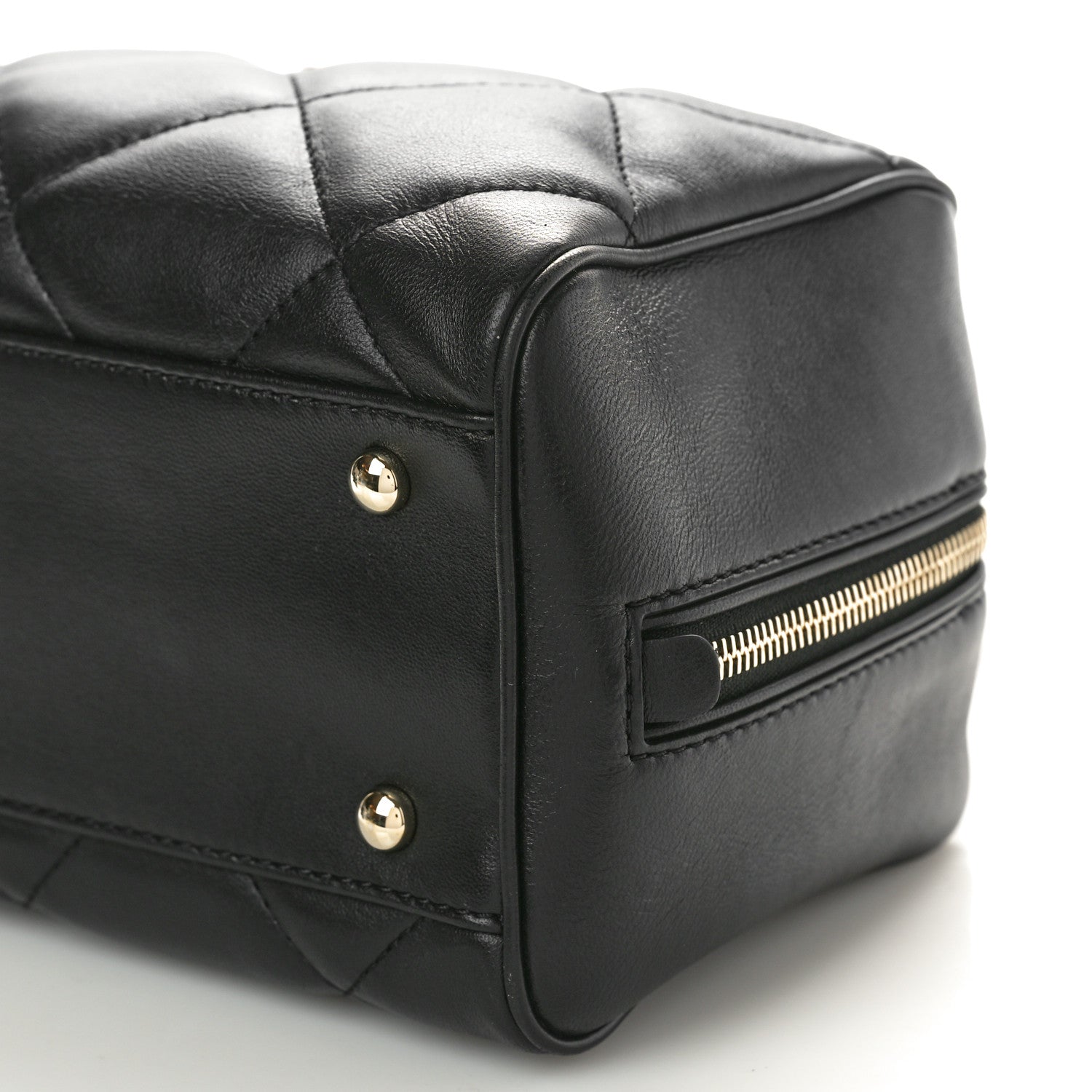 Chanel Lambskin Quilted Easy Carry Bowling Bag Black 10 of 10