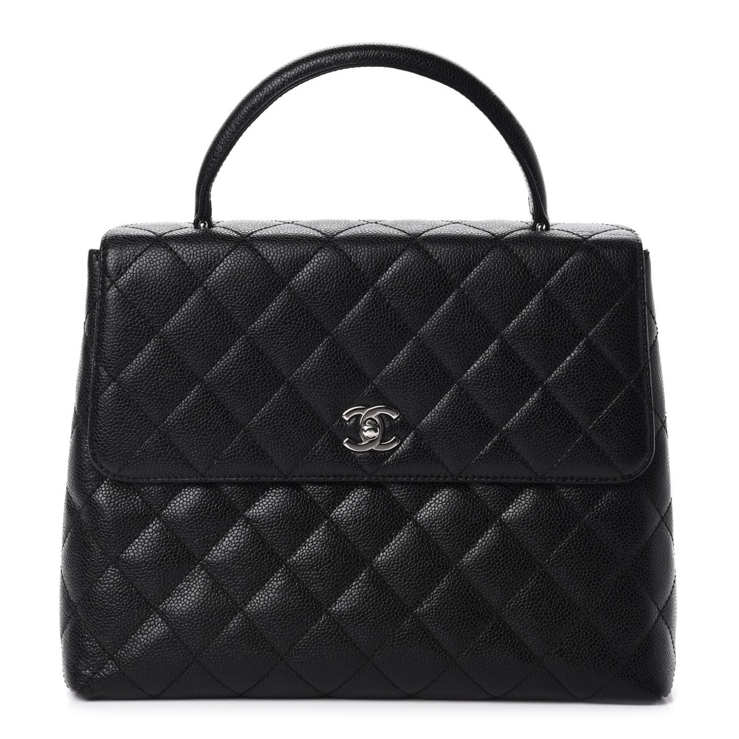 Caviar Quilted Jumbo Kelly Flap Black