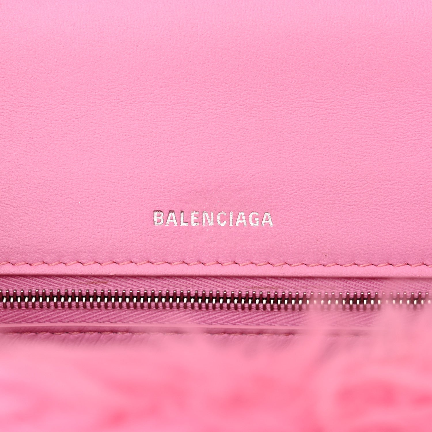 Balenciaga Faux Fur Medium Fluffy Hourglass Top Handle Bag Pink 6 of 13